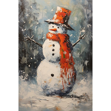 Peinture Sur Bois Bonhomme De Neige
